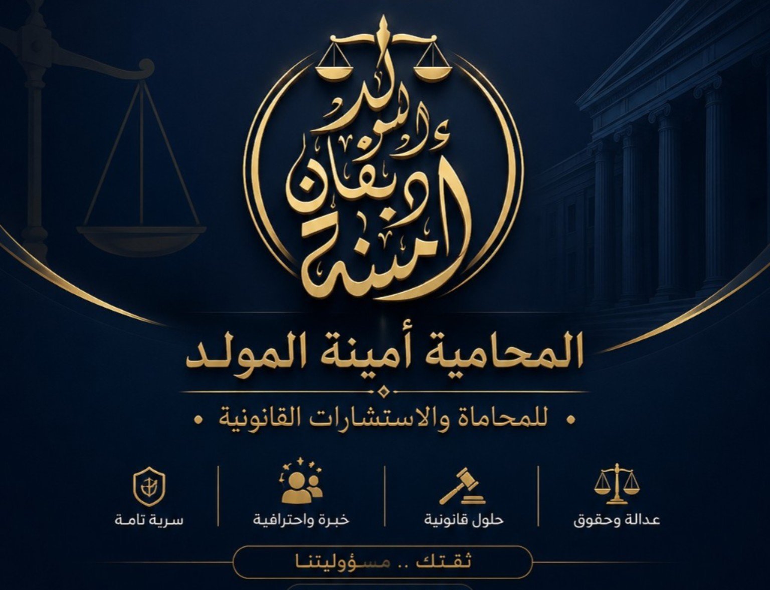 بانر المحامية أمينة ديقان المولد